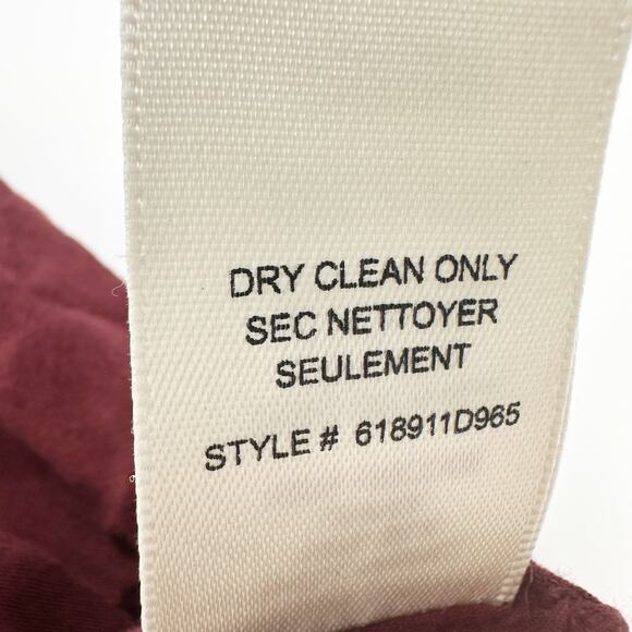 Rebecca Taylor Tilda Floral 100% Silk Ruffle Dress in Burgundy Size 6 - Picture 13 of 14